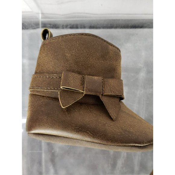 Carter's Brown Bow 0-3‎ month girl Boots - Picture 7 of 8